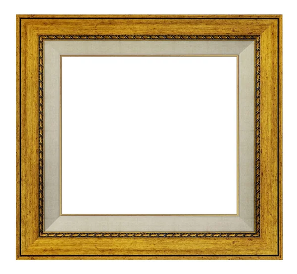 Estilo Antigo Vintage Moldura Dourada Isolada Fundo Branco — Fotografia de Stock