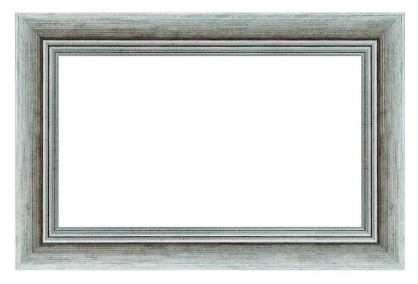 Oude Stijl Vintage Zilveren Frame Geïsoleerd Een Witte Achtergrond — Stockfoto