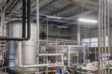 Beer factory., industrial interior of brewery