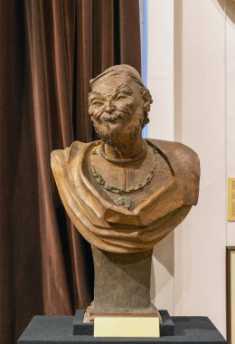 Soytarı Kral Gonzago 'nun figürü. Bronz