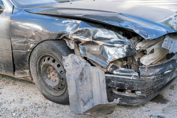 Car crashed in an accident