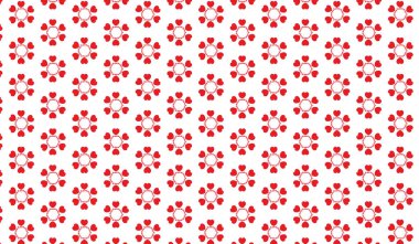 Red heart love on white background Valentine's day concept