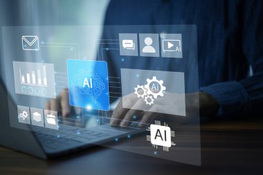 Finansal tablolar ve iş istatistikleri ile profesyonel sanal yapay zeka çözümleme arayüzü.