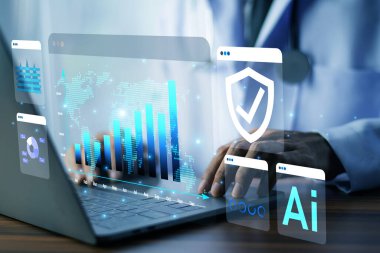 Doktor, dijital sağlık kayıtları ve modern hasta sigorta sistemleri için yapay zeka teknolojisi kullanıyor..