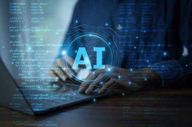 Gelişmiş yazılım geliştirme ve akıllı otomasyon için yapay zeka araçları ile kod geliştirmek için bilgisayar kullanan programcı.