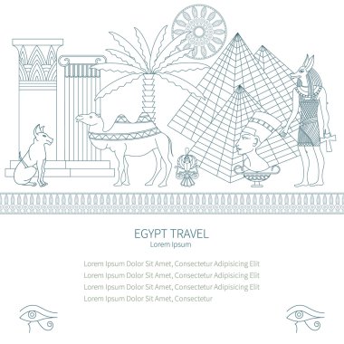 Antik Mısır vektör seyahat ayarla