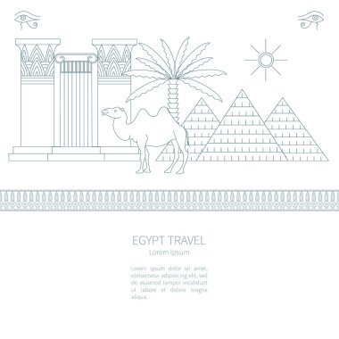 Antik Mısır vektör seyahat ayarla