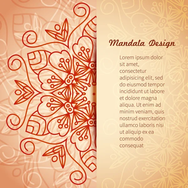 Mandala carte d'invitation vecteur — Image vectorielle