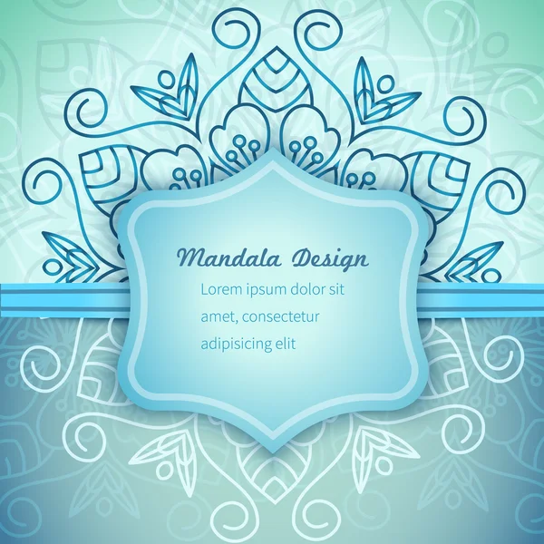 Mandala Dentelle d'invitation bleue — Image vectorielle