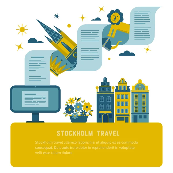 Stockholmer Reiseposter — Stockvektor