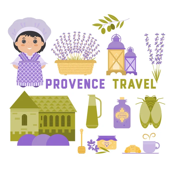 Provence set dari elemen vektor - Stok Vektor