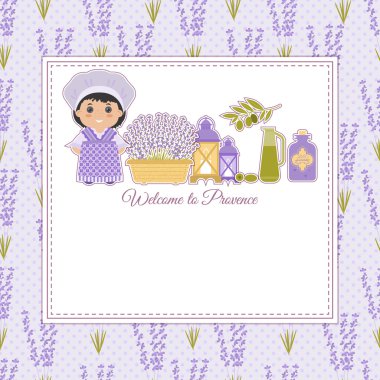 Provence stil vektör davet