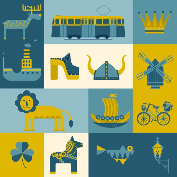 Векторний набір символів Стокгольм — стоковий вектор