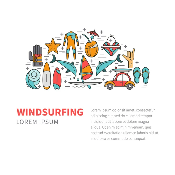 Windsurfing wektor wzór — Wektor stockowy