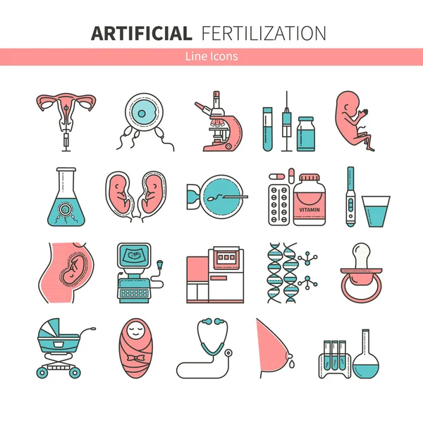 Establecer fertilización artificial — Vector de stock