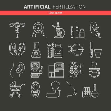 Artificial insemination icons flat clipart