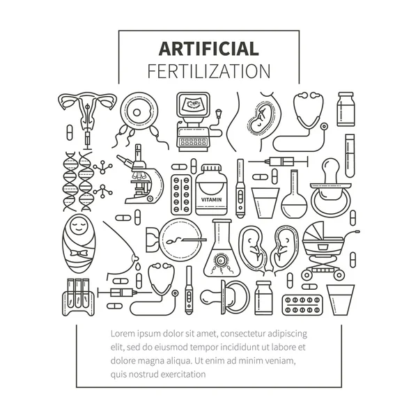 Vetor de conceito de inseminação artificial —  Vetores de Stock