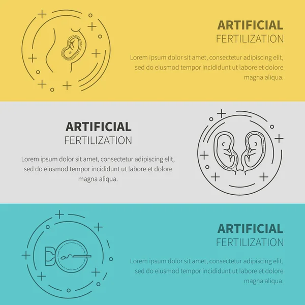 In vitro-fertilisering banner vektor — Stock vektor