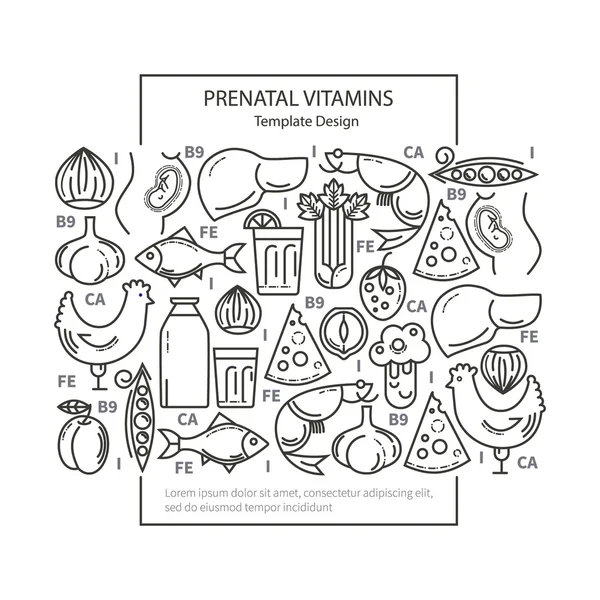 Alimento saludable embarazada — Vector de stock