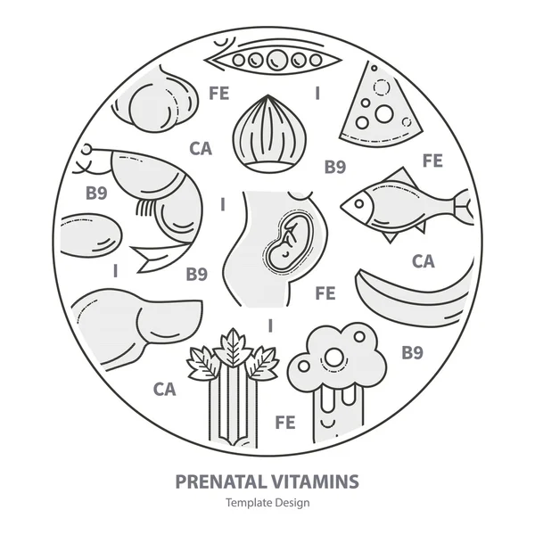 Embarazo alimentación saludable — Vector de stock