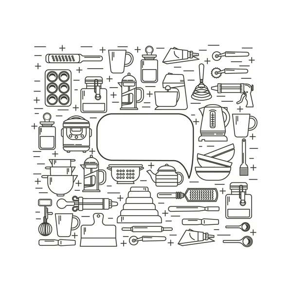 Utensílios de cozinha de design de modelo — Vetor de Stock