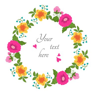 çiçekli parlak çerçeve