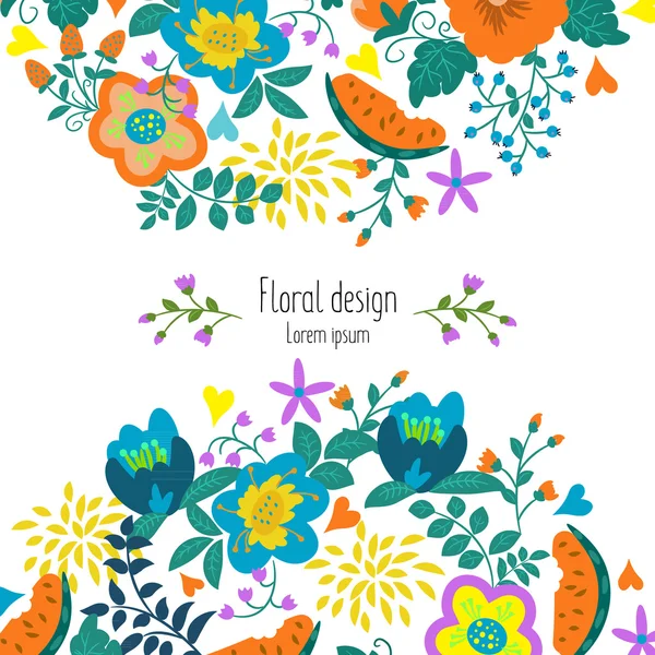 Template invito di design con fiori — Vettoriale Stock