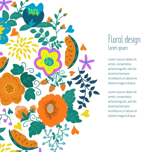 Plantilla de tarjeta floral — Vector de stock