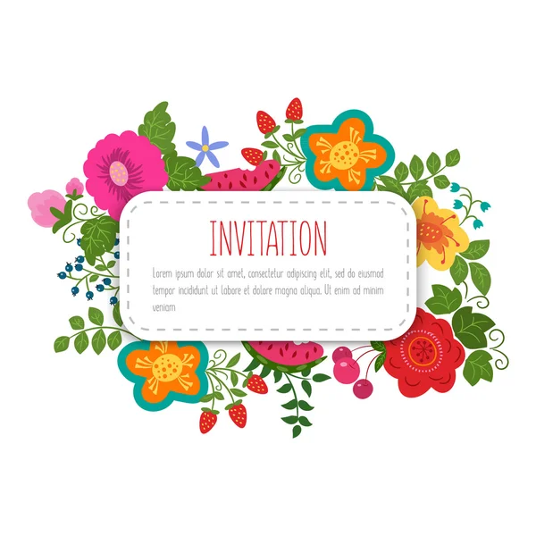 Decorative card with flowers — Stock Vector