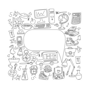 Okula geri çizgi film arka plan