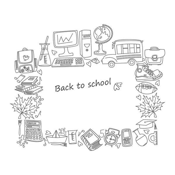 Bannière de bande dessinée de retour à l'école — Image vectorielle