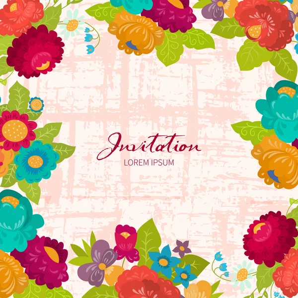 Invitations flowers for holiday — Stock Vector