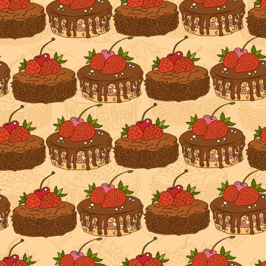 Pattern seamless sweet cake