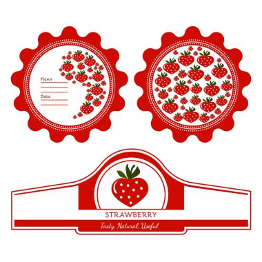 Vektör Etiketler çilek ayarla