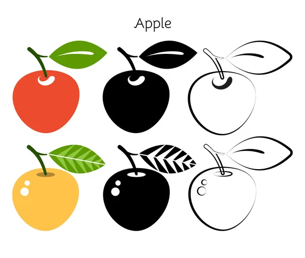 Set de Apple sobre fondo blanco — Vector de stock