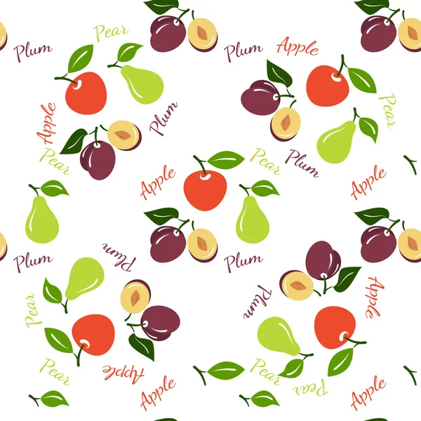 Apple, pear seamless pattern — стоковий вектор