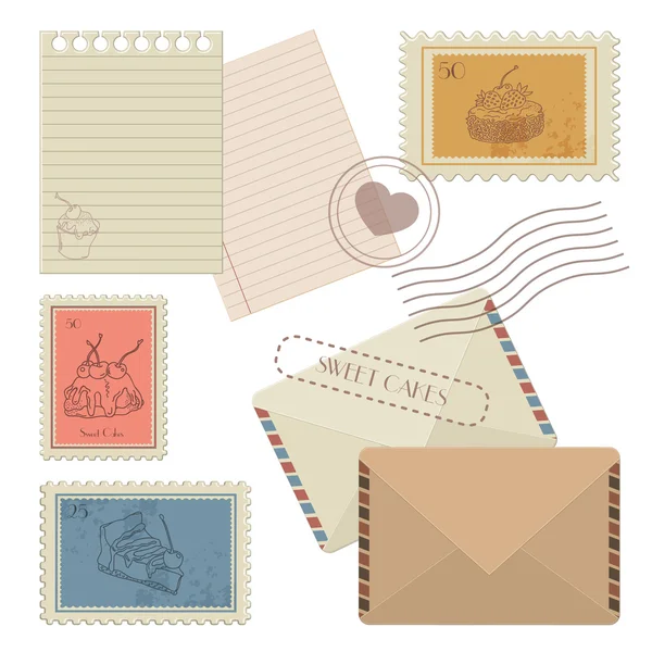 Collection d'éléments de conception de courrier - postmCollection de design — Image vectorielle