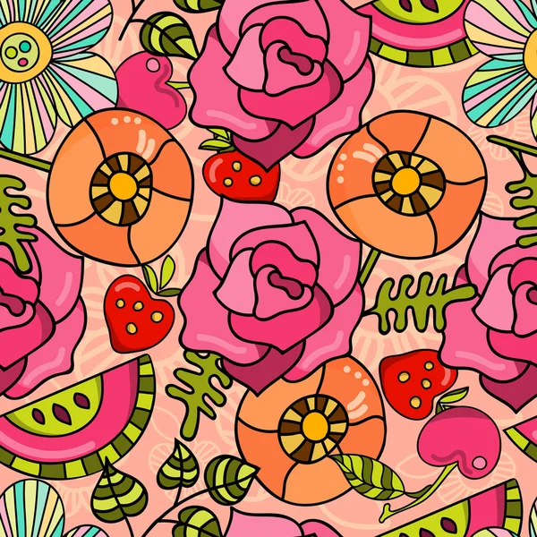 Juicy summer  watermelon pattern — 스톡 벡터