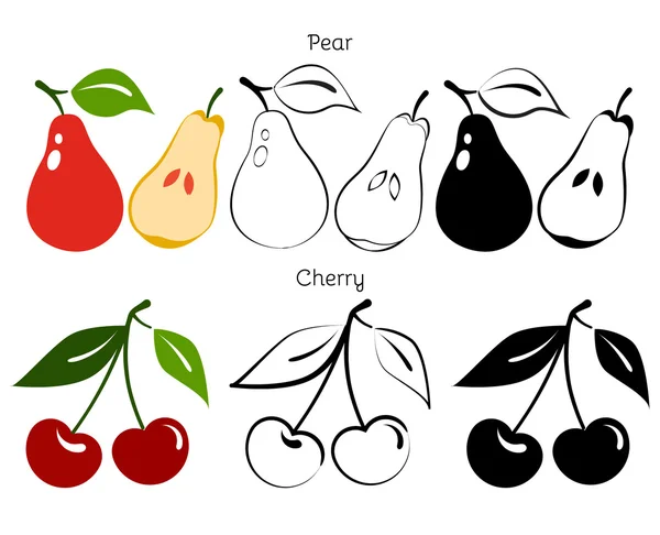 Produtos hortícolas e frutas —  Vetores de Stock