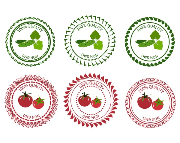 Diseño del logotipo Elemento verduras embalaje — Vector de stock