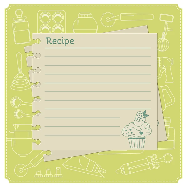 Sweet recipe card template — Stock Vector