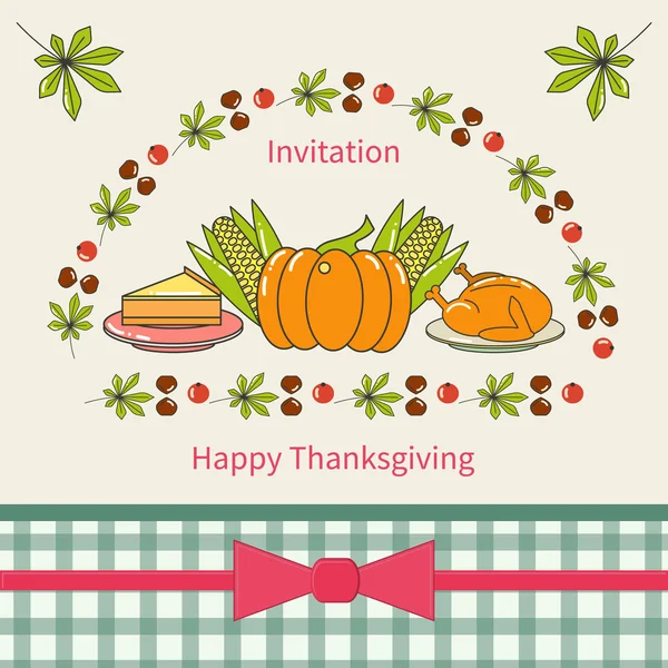 Kaart voor thanksgiving day. — Stockvector