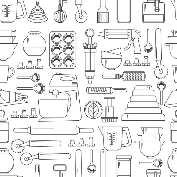 Seamless pattern  cooking icons