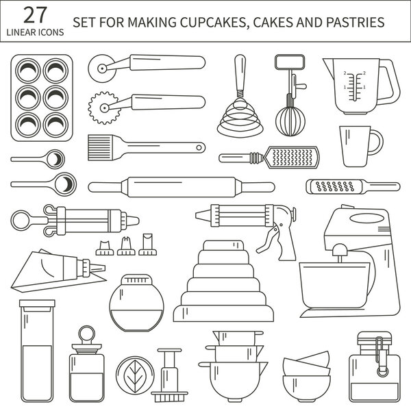 Set of baking ingredients