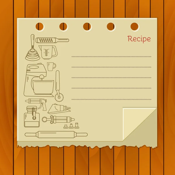Sweet recipe  card template. — Stock Vector