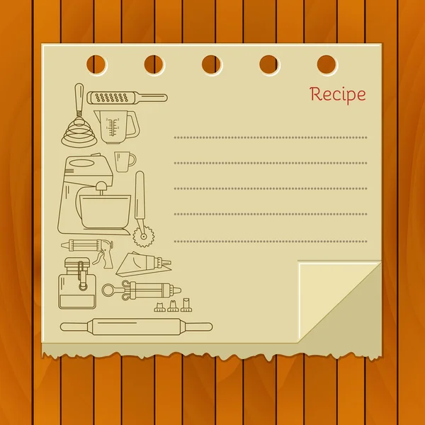 Zoete recept kaartsjabloon. — Stockvector