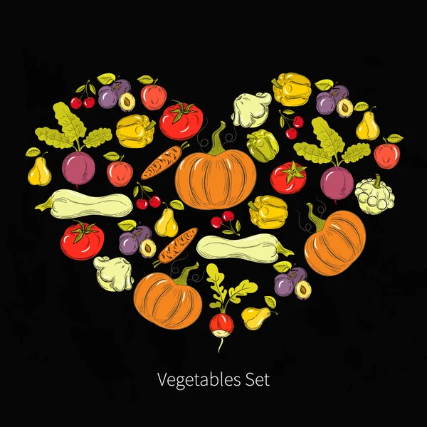 Concept de saine alimentation légumes — Image vectorielle