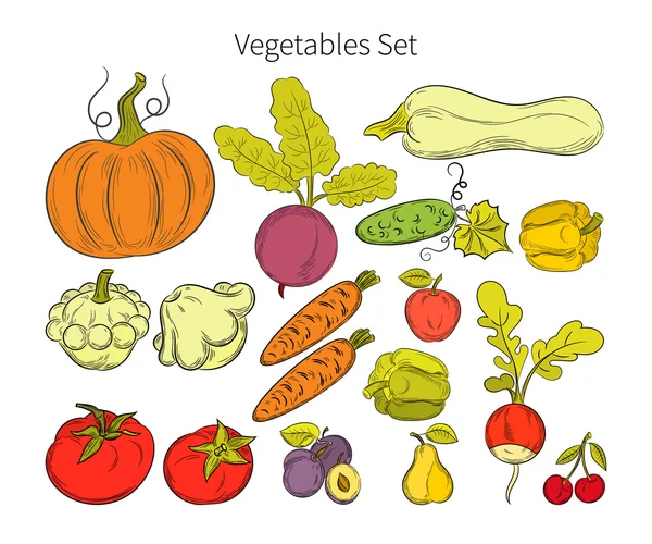 Concepto de verduras frescas — Vector de stock