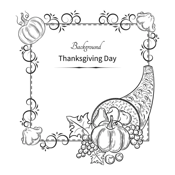 Винтажное приглашение на День Благодарения — стоковый вектор