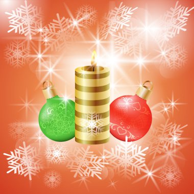 Christmas mum ve topları arka plan